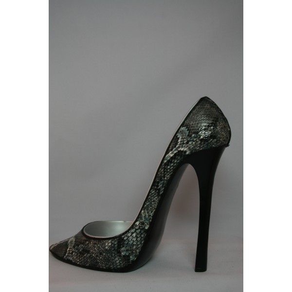 Wine Bottle Holder - Grey Snakeskin