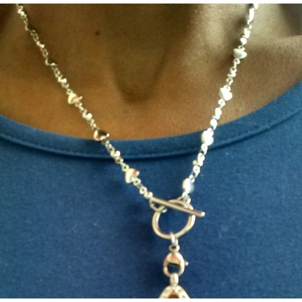 Jewelry - Silver Ball and Heart Necklace -18"